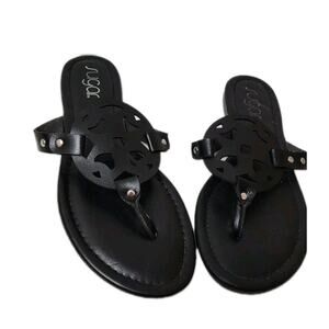 Sugar Clarissa Women's Sz 8M Slip On Thong Sandals Select Brush Black Whimsygoth